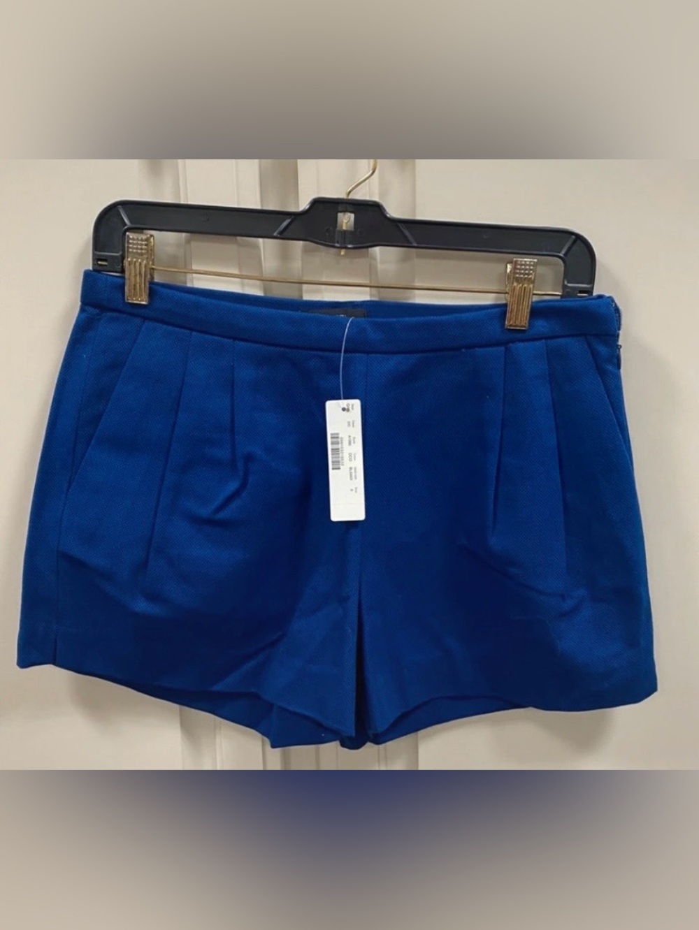JCREW shorts cotton pique side zip nwt blue 6